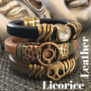 Licorice Leather Bracelets